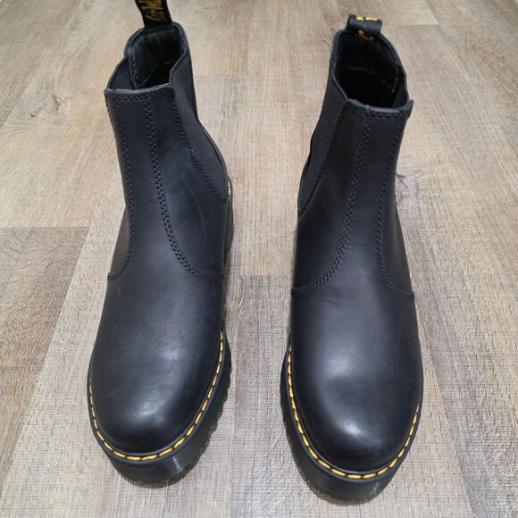 Dr. Martens Rometty Black Leather Platform Chelsea Boots Women’s 6LUS / Men’s 5 - Picture 3 of 12